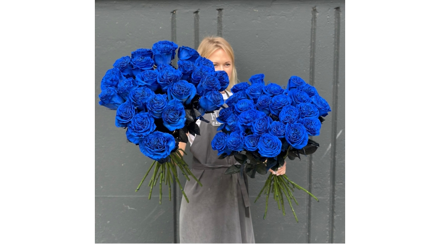 Роза Эквадор 60см синяя